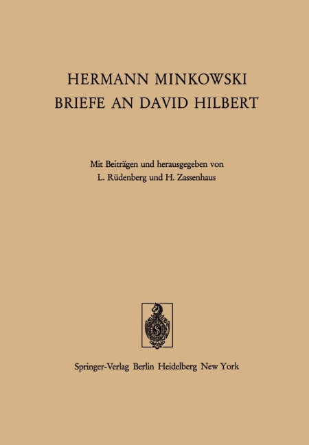 Hermann Minkowski Briefe an David Hilbert - H. Minkowski