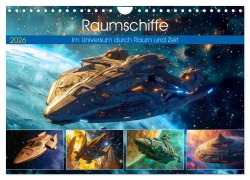 Cover-Bild zum Titel 'Raumschiffe - Im Universum durch Raum und Zeit (Wandkalender 2026 DIN A4 quer), CALVENDO Monatskalender' von 'Anja Frost'