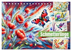Cover-Bild zum Titel 'Schmetterlinge und ihre Blumenfreunde in lebhaften Farben (Tischkalender 2026 DIN A5 quer), CALVENDO Monatskalender' von 'Anja Frost'