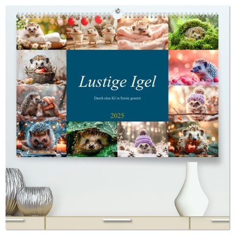 Lustige Igel (hochwertiger Premium Wandkalender 2025 DIN A2 quer), Kunstdruck in Hochglanz - Steffen Gierok-Latniak
