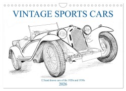 Cover-Bild zum Titel 'Vintage Sports Cars (Wandkalender 2026 DIN A4 quer), CALVENDO Monatskalender' von 'Wolfgang Simlinger'