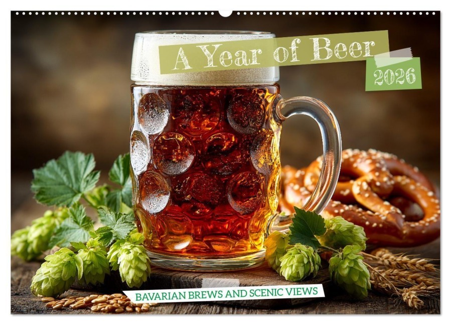 A Year of Beer - Bavarian Brews and Scenic Views (Wall Calendar 2026 DIN A2 landscape), CALVENDO 12 Month Wall Calendar - Mb Fotografie