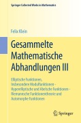 Cover-Bild zum Titel 'Gesammelte Mathematische Abhandlungen III' von 'Felix Klein'