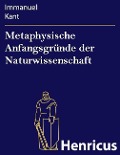 Cover-Bild zum Titel 'Metaphysische Anfangsgründe der Naturwissenschaft' von 'Immanuel Kant'