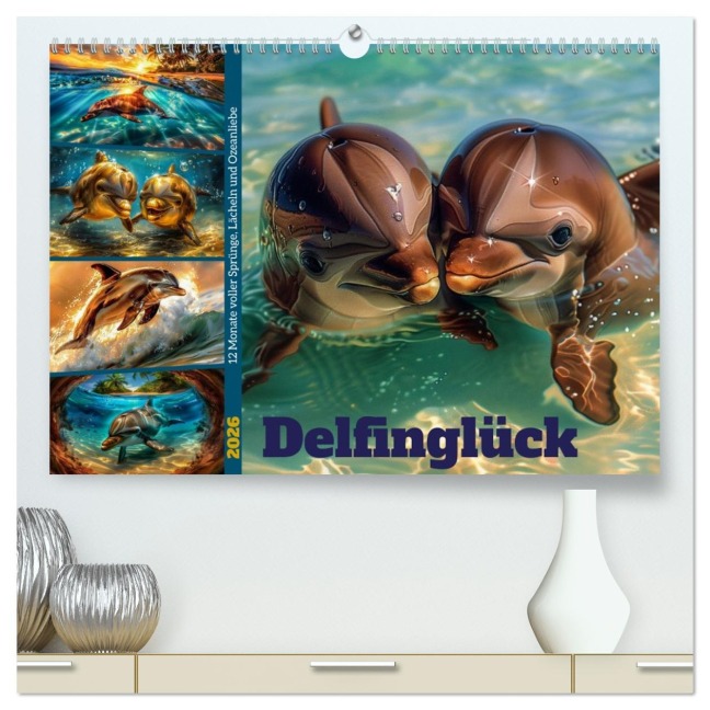 Delfinglück (hochwertiger Premium Wandkalender 2026 DIN A2 quer), Kunstdruck in Hochglanz - Steffen Gierok-Latniak