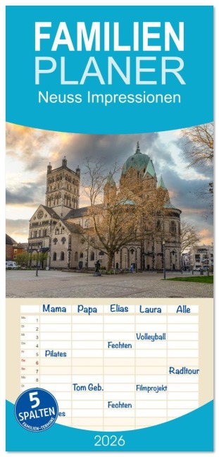 Familienplaner 2026 - Neuss Impressionen mit 5 Spalten (Wandkalender, 21 x 45 cm) CALVENDO - Dirk Meutzner