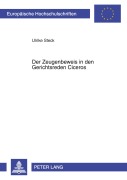 Cover-Bild zum Titel 'Der Zeugenbeweis in den Gerichtsreden Ciceros' von 'Ulrike Steck'
