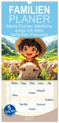 Cover-Bild zum Titel 'Familienplaner 2027 - Kleine Farmer. Niedliche Jungs mit ihren tierischen Freunden mit 5 Spalten (Wandkalender, 21 x 45 cm) CALVENDO' von 'Rose Hurley'