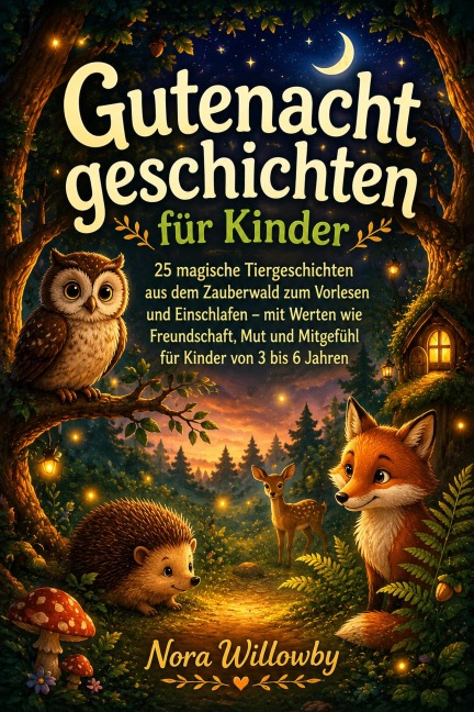 Gutenachtgeschichten für Kinder : 25 magische Tiergeschichten aus dem Zauberwald zum Vorlesen und Einschlafen  mit Werten wie Freundschaft, Mut und Mitgefühl für Kinder von 3 bis 6 Jahren - Nora Willowby
