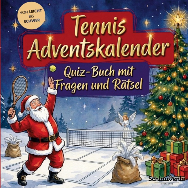 Tennis-Adventskalender: Quiz-Buch mit Fragen und Rätsel - Schlauvento Interactive