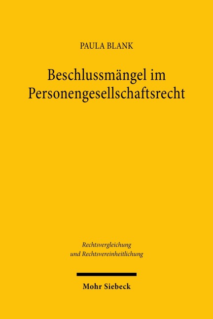Beschlussmängel im Personengesellschaftsrecht - Paula Blank