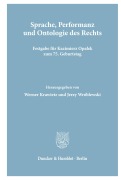 Cover-Bild zum Titel 'Sprache, Performanz und Ontologie des Rechts.' von ''