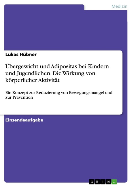 Übergewicht und Adipositas bei Kindern und Jugendlichen. Die Wirkung von körperlicher Aktivität - Lukas Hübner