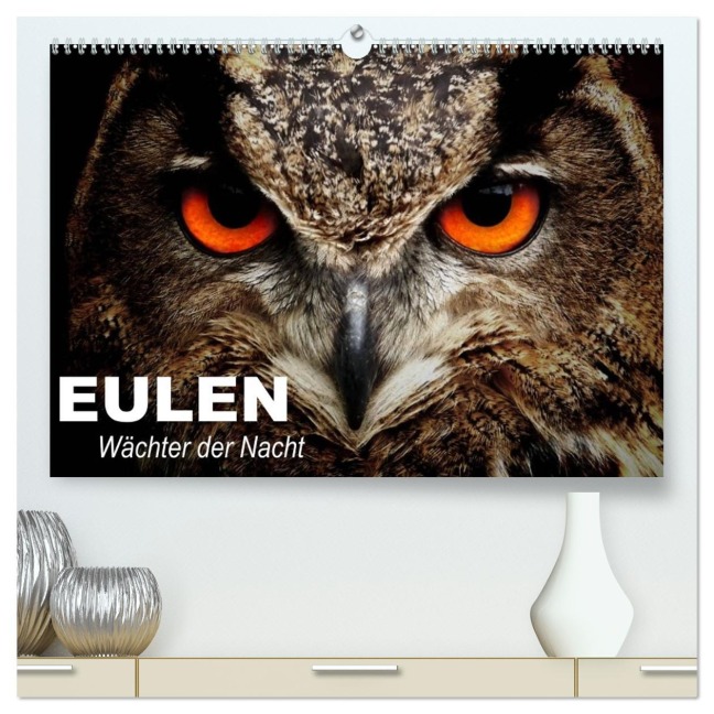 Eulen. Wächter der Nacht (hochwertiger Premium Wandkalender 2026 DIN A2 quer), Kunstdruck in Hochglanz - Elisabeth Stanzer