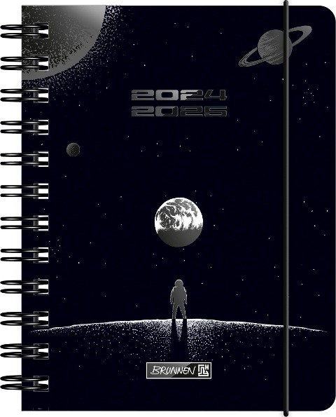 Schülerkalender 2024/2025 "Outer Space", 1 Seite = 1 Tag, A6, 352 Seiten, schwarz - 