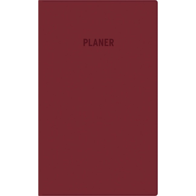 Taschenplaner bordeaux 2026 - Bürokalender 9,5x16 cm - 64 Seiten - 1 Woche auf 1 Seite - separates Adressheft - faltbar - Notizheft - 540-1011 - 