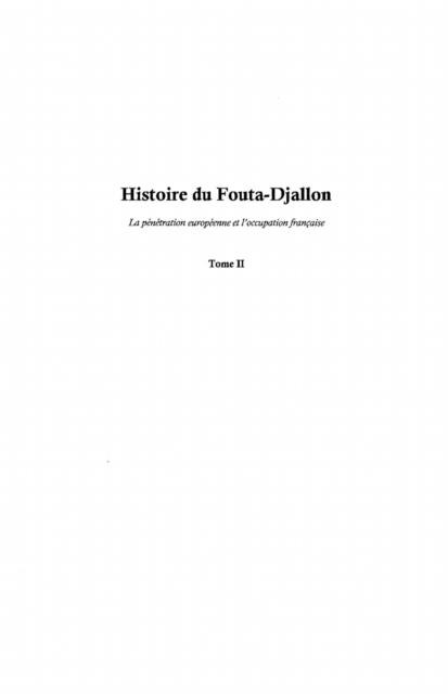 Histoire du fouta-djallon (tome 2) - la - El Hadj Thierno Mamadou Bah