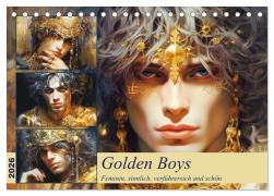Cover-Bild zum Titel 'Golden Boys. Feminin, sinnlich, verführersich und schön (Tischkalender 2026 DIN A5 quer), CALVENDO Monatskalender' von 'Rose Hurley'