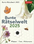 Bunte Rätselwelt Tagesabreißkalender 2025 - Pflanzen, Tiere, Phänomene - 