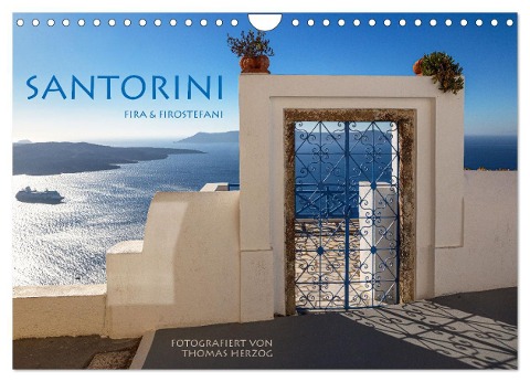 Santorini Fira & Firostefani (Wandkalender 2024 DIN A4 quer), CALVENDO Monatskalender - Thomas Herzog