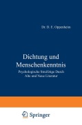 Cover-Bild zum Titel 'Dichtung und Menschenkenntnis' von 'Na Oppenheim'