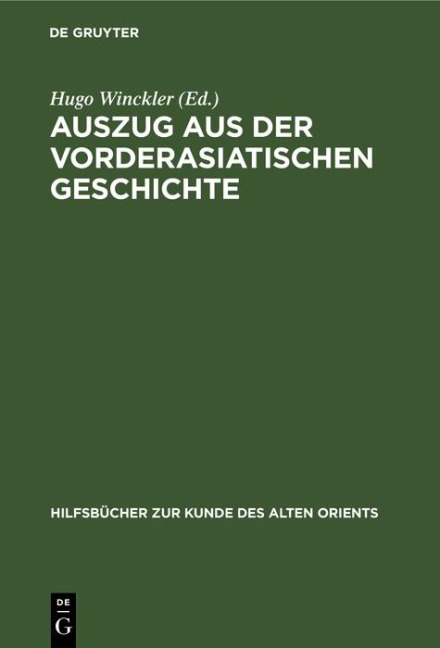 Auszug aus der vorderasiatischen Geschichte - 
