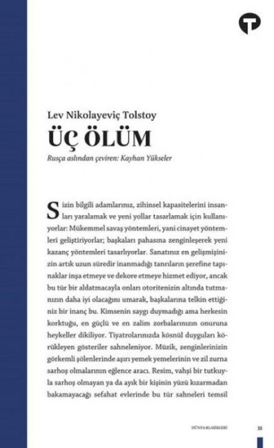 Üc Ölüm - Lev Nikolayevic Tolstoy