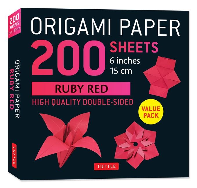 Origami Paper 200 Sheets Ruby Red 6 (15 CM) - 