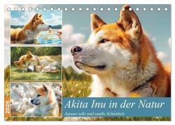Cover-Bild zum Titel 'Akita Inu in der Natur. Japans edle und sanfte Schönheit (Tischkalender 2026 DIN A5 quer), CALVENDO Monatskalender' von 'Rose Hurley'