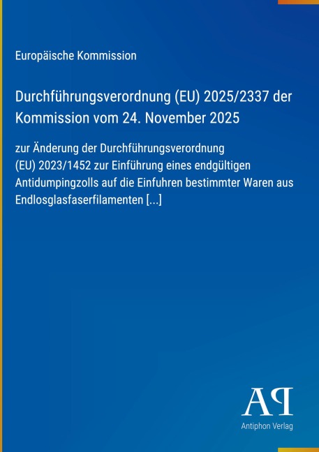 Durchführungsverordnung (EU) 2025/2337 der Kommission vom 24. November 2025 - Europäische Kommission