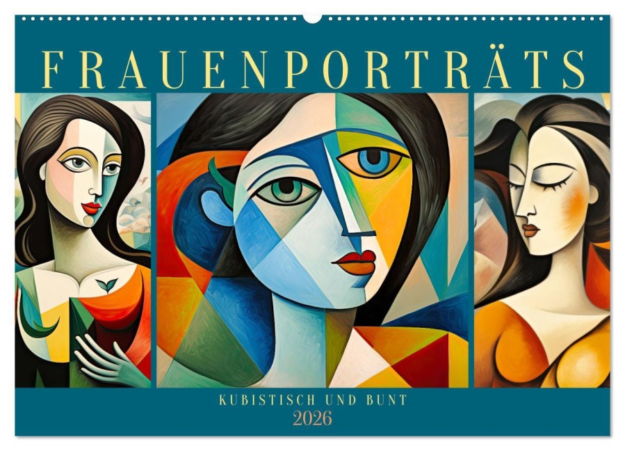 Frauenporträts, kubistisch und bunt (Wandkalender 2026 DIN A2 quer), CALVENDO Monatskalender - Sabine Löwer