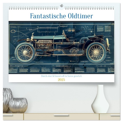 Fantastische Oldtimer (hochwertiger Premium Wandkalender 2025 DIN A2 quer), Kunstdruck in Hochglanz - 