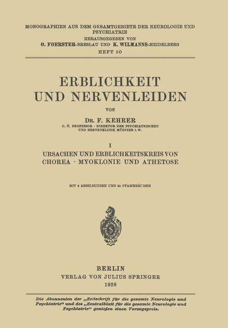 Erblichkeit und Nervenleiden - F. Kehrer