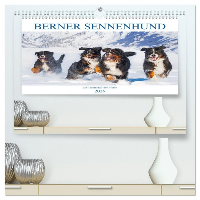 Berner Sennenhund - Ein Traum auf vier Pfoten (hochwertiger Premium Wandkalender 2026 DIN A2 quer), Kunstdruck in Hochglanz - Sigrid Starick