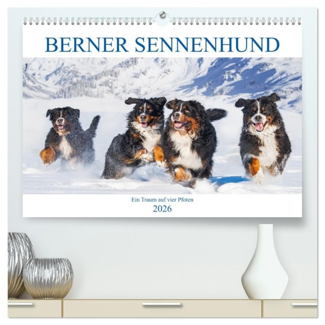 Berner Sennenhund - Ein Traum auf vier Pfoten (hochwertiger Premium Wandkalender 2026 DIN A2 quer), Kunstdruck in Hochglanz - Sigrid Starick