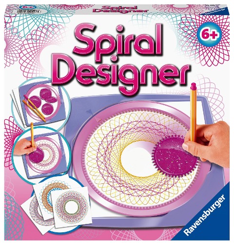 Ravensburger Spiral-Designer Girls 29027, Zeichnen lernen für Kinder ab 6 Jahren, Zeichen-Set mit Schablonen für farbenfrohe Spiralbilder und Mandalas - 