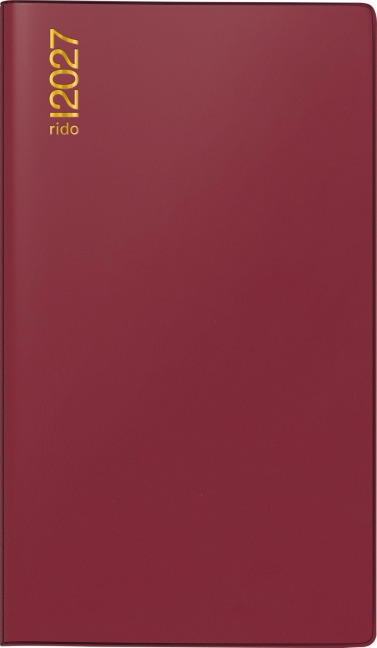 rido/idé 7012112297 Taschenkalender Mod. TM 15 2027 A6, Kunststoff, bordeaux - 