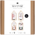 Stickpackung Vorgezeichnet, Häuser 4 Jahreszeiten, klein, inkl. 4 x Dekostickrahmen Haus S - 