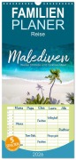Familienplaner 2026 - Malediven - Weiße Strände und Türkises Meer. mit 5 Spalten (Wandkalender, 21 x 45 cm) CALVENDO - Sf Sf