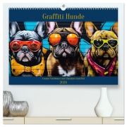 Cover-Bild zum Titel 'Graffiti Hunde (hochwertiger Premium Wandkalender 2026 DIN A2 quer), Kunstdruck in Hochglanz' von 'Daniela Tapper'