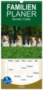 Cover-Bild zum Titel 'Familienplaner 2026 - Border Collie 2026 mit 5 Spalten (Wandkalender, 21 x 45 cm) CALVENDO' von 'Sigrid Starick'
