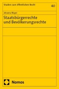 Cover-Bild zum Titel 'Staatsbürgerrechte und Bevölkerungsrechte' von 'Johanna Mayer'