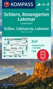 Cover-Bild zum Titel 'KOMPASS Wanderkarte 651 Schlern, Rosengarten, Latemar, Lavazejoch / Sciliar, Catinaccio, Latemar, Passo di Lavaze 1:25.000' von ''