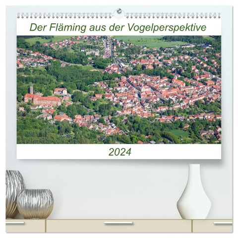 Der Fläming aus der Vogelperspektive (hochwertiger Premium Wandkalender 2024 DIN A2 quer), Kunstdruck in Hochglanz - Mario Hagen
