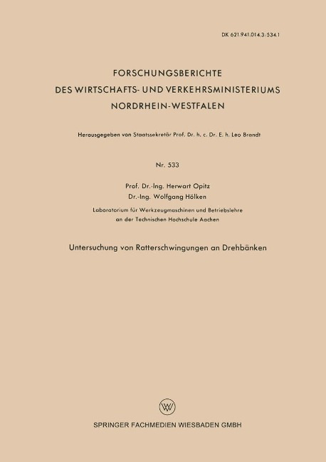 Untersuchung von Ratterschwingungen an Drehbänken - Herwart Opitz