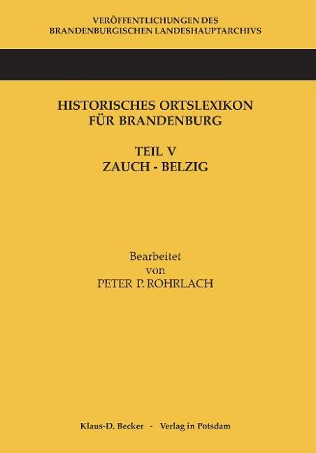 Historisches Ortslexikon für Brandenburg - 