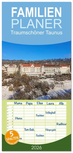 Familienplaner 2026 - Traumschöner Taunus mit 5 Spalten (Wandkalender, 21 x 45 cm) CALVENDO - Hans Rodewald CreativK Deutschland