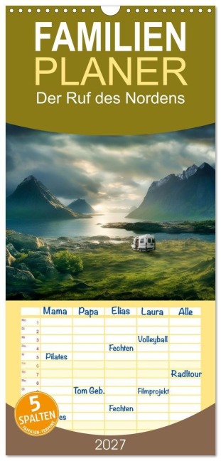 Familienplaner 2027 - Der Ruf des Nordens mit 5 Spalten (Wandkalender, 21 x 45 cm) CALVENDO - Simone Wunderlich
