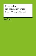 Cover-Bild zum Titel 'Geschichte der deutschen Lyrik. Band 6: Von 1945 bis heute' von 'Hermann Korte'