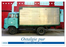 Cover-Bild zum Titel 'Ostalgie pur - DDR-Fahrzeuge auf Kuba (Tischkalender 2026 DIN A5 quer), CALVENDO Monatskalender' von 'Henning von Löwis of Menar'